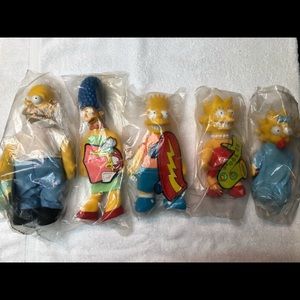 Vintage 1990 The Simpsons Family BK Plush Set of 5